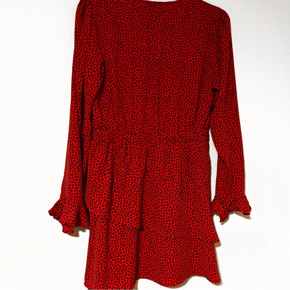 Fun & Flirt Red Ruffle Mini Dress - Picture 4 of 5